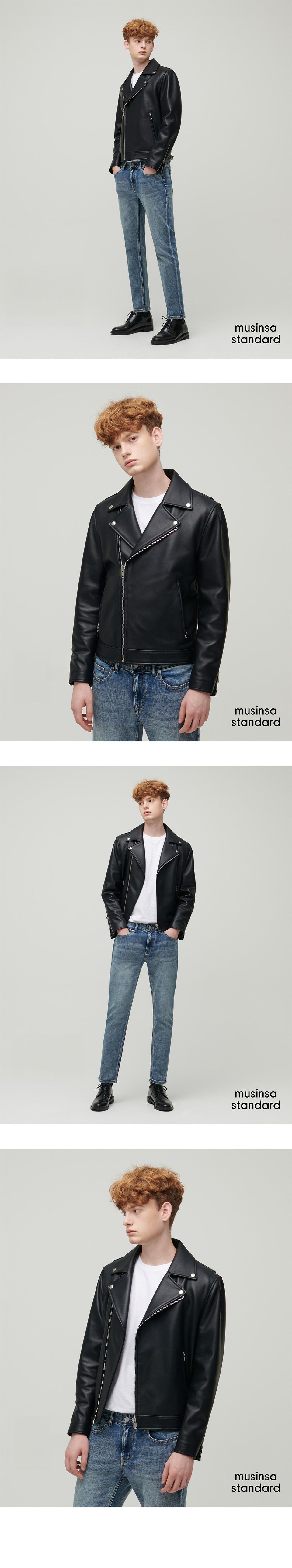 ジャケット・アウター MUSINSA STANDARD LAMBSKIN MOTORCYCLE MUSINSA | MUSINSA STANDARD LAMBSKIN BASIC MOTORCYCLE JACKET_BLACK