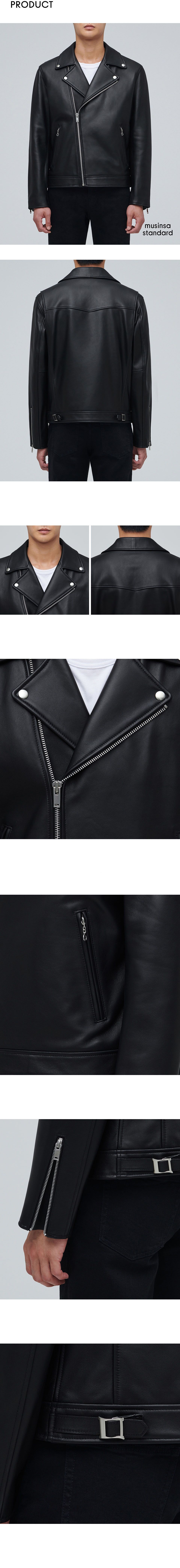 ジャケット・アウター MUSINSA STANDARD LAMBSKIN MOTORCYCLE MUSINSA | MUSINSA STANDARD LAMBSKIN BASIC MOTORCYCLE JACKET_BLACK