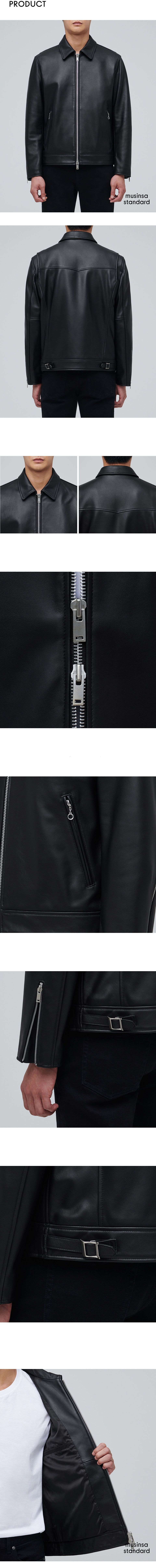 MUSINSA公式 | MUSINSA STANDARD LAMBSKIN SINGLE MOTORCYCLE JACKET_BLACK