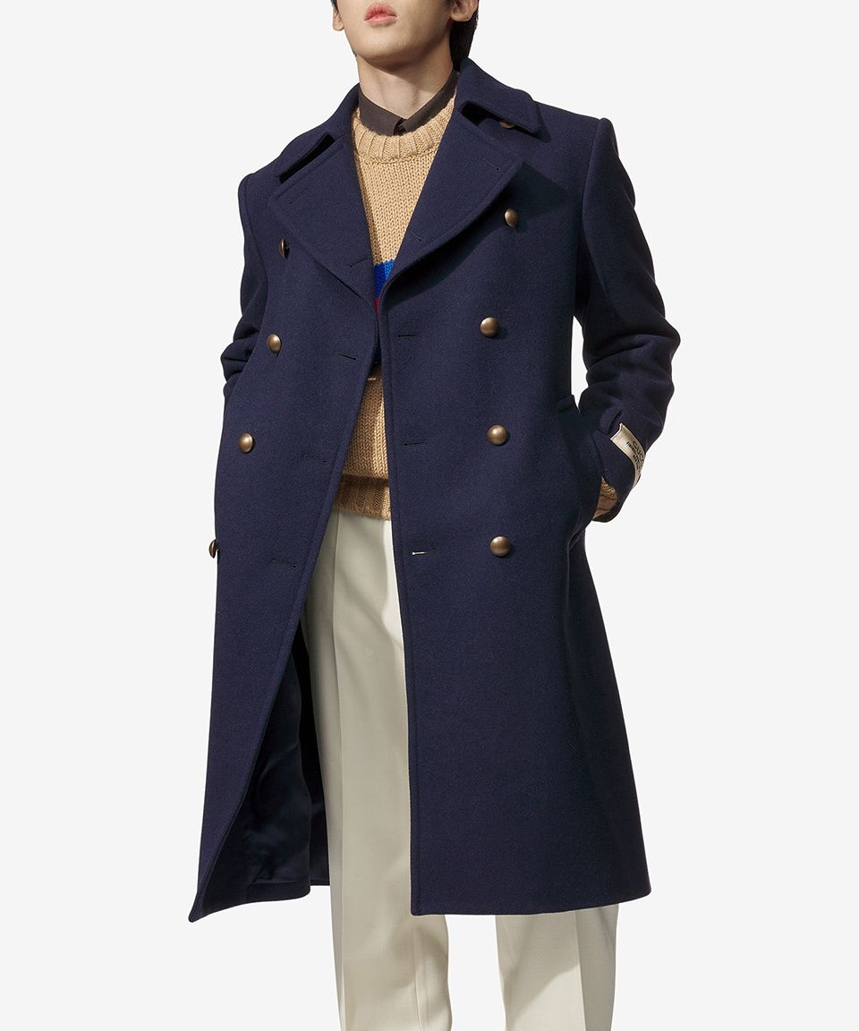 MUSINSA公式 | GUCCI ロゴラベルダブルブレストウールコート