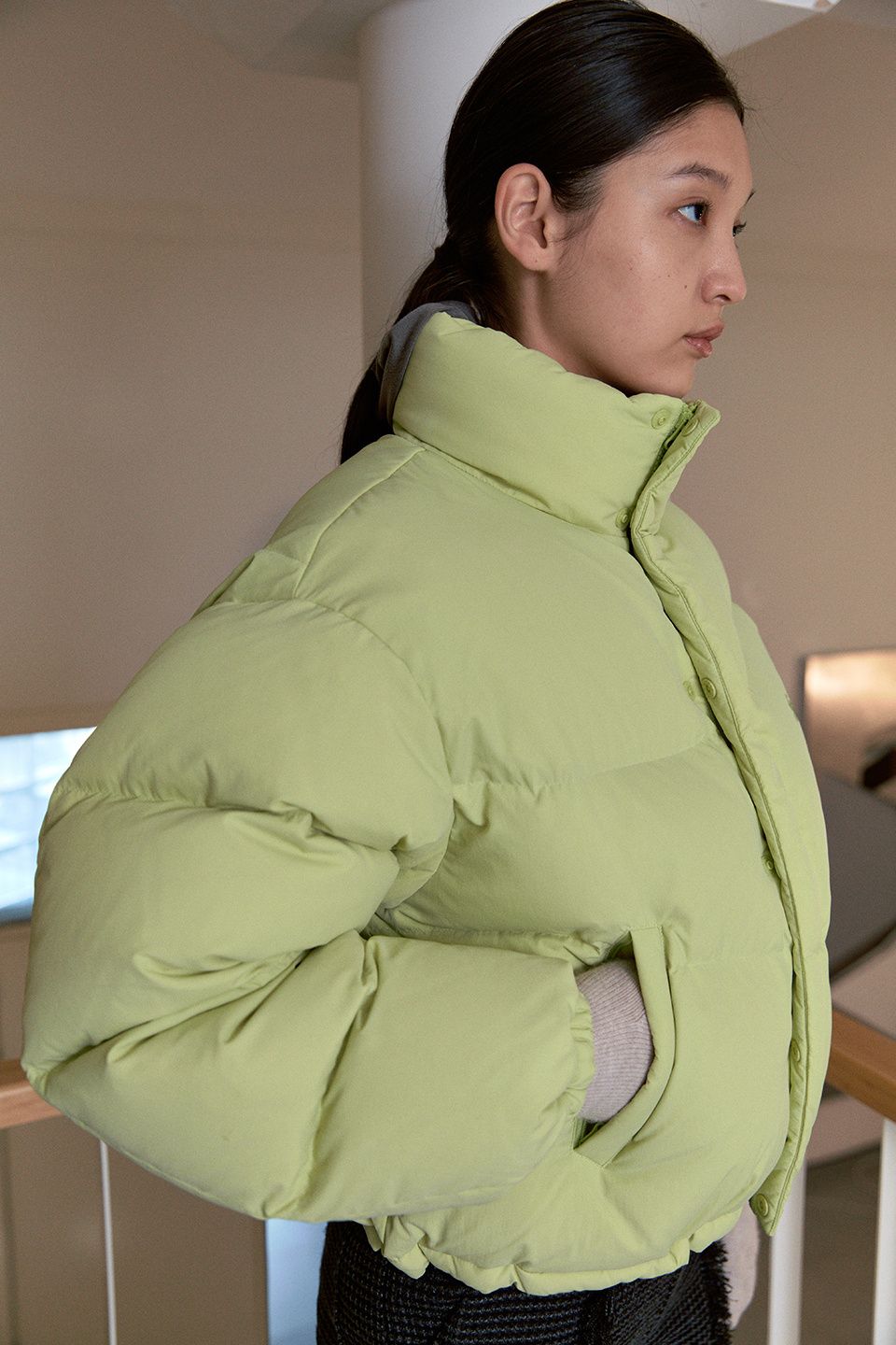 MUSINSA公式 | SINOON PUFFER DOWN JACKET (GREEN)