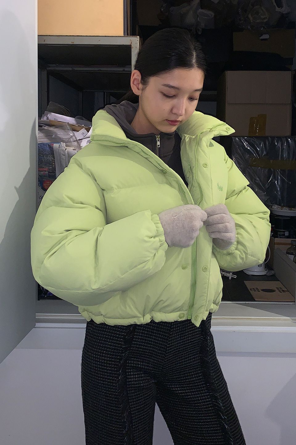 MUSINSA公式 | SINOON PUFFER DOWN JACKET (GREEN)