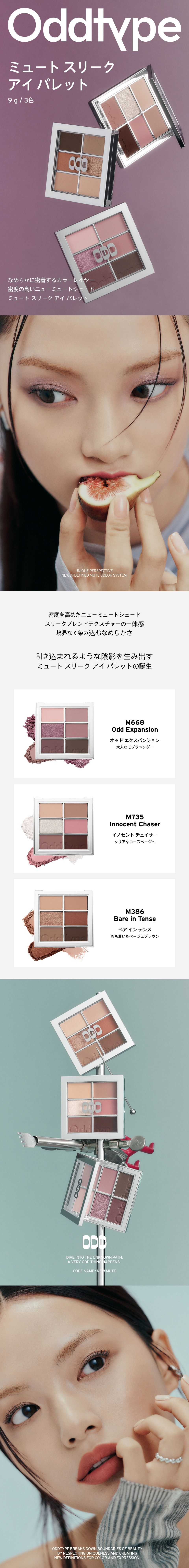 MUSINSA公式 | ODDTYPE ミュートスリックアイパレット3color 9g