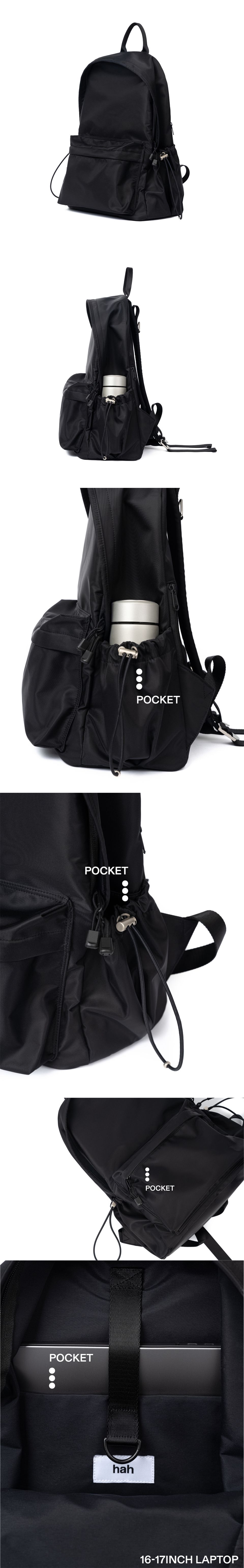 MUSINSA公式 | HAH ARCHIVE New Port Backpack (Black)
