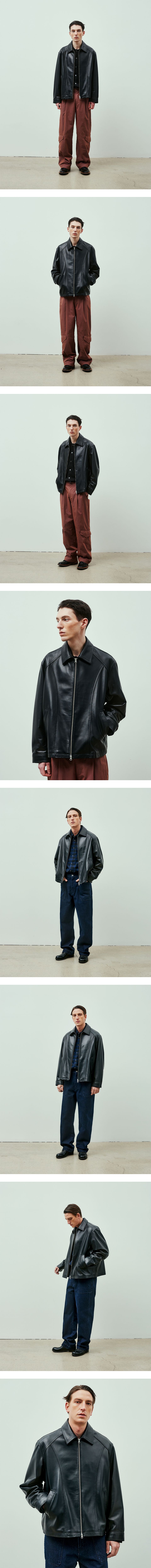 MUSINSA | UNIFORM BRIDGE leather drizzler jacket black