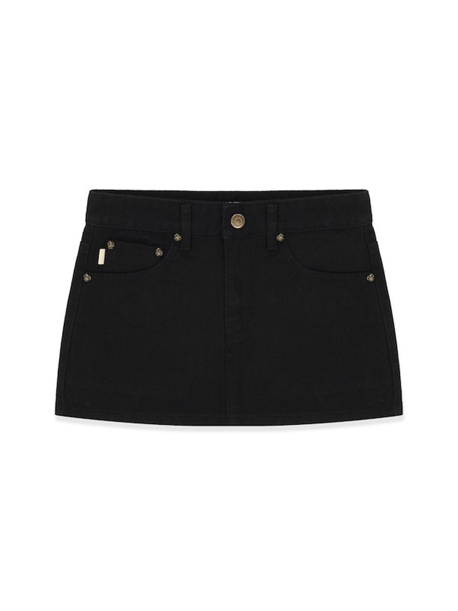 MUSINSA | GLOWNY 99 LOW-RISE MINI SKIRT (BLACK)
