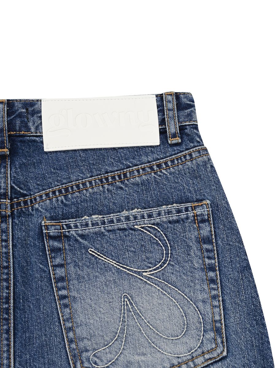 MUSINSA | GLOWNY 99 LOW-RISE MINI SKIRT (BLUE)