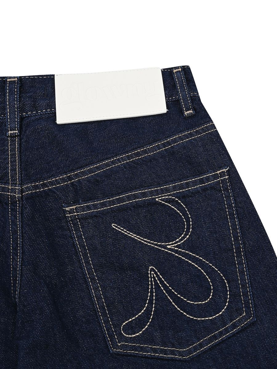 MUSINSA公式 | GLOWNY 901 LOW-RISE WIDE LEG JEANS (DEEP BLUE)