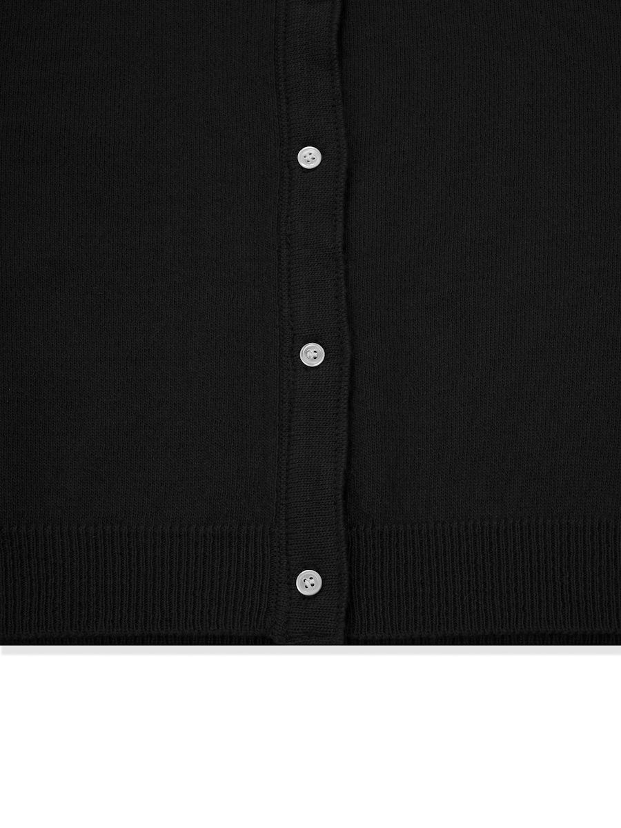 MUSINSA | GLOWNY G CLASSIC LOOSE FIT CARDIGAN (BLACK)