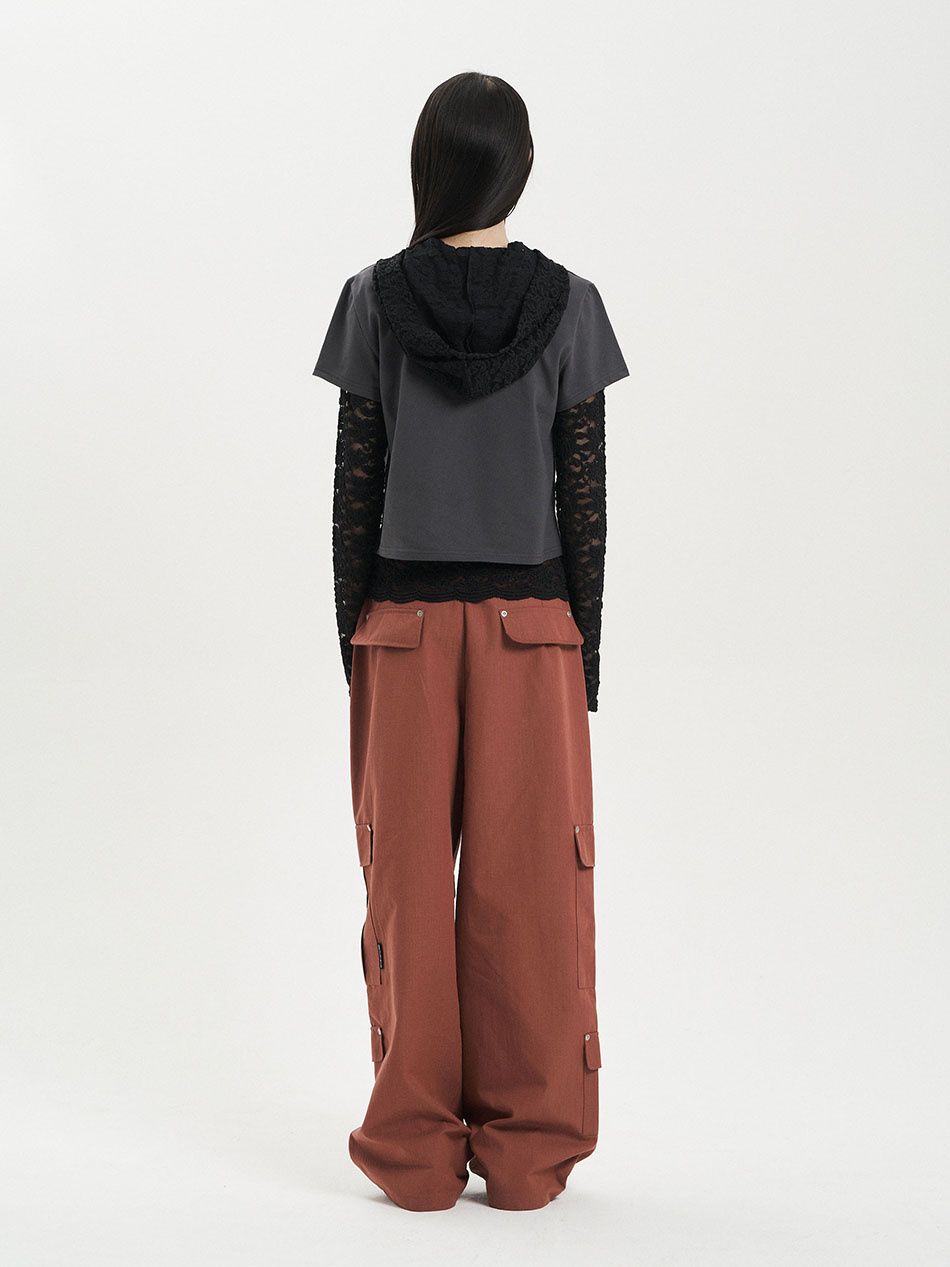 トップス MUSINSA LACE BUTTON HOODIE TOP MUSINSA公式 | SETUPEXE LACE BUTTON HOODIE TOP / BLACK