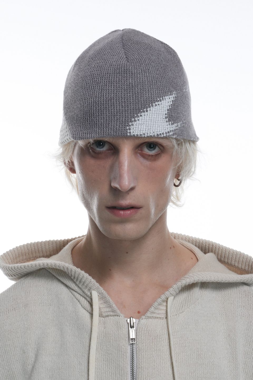 MUSINSA公式 | GRAILZ LOGO TWO - TONE BEANIE [GREY]
