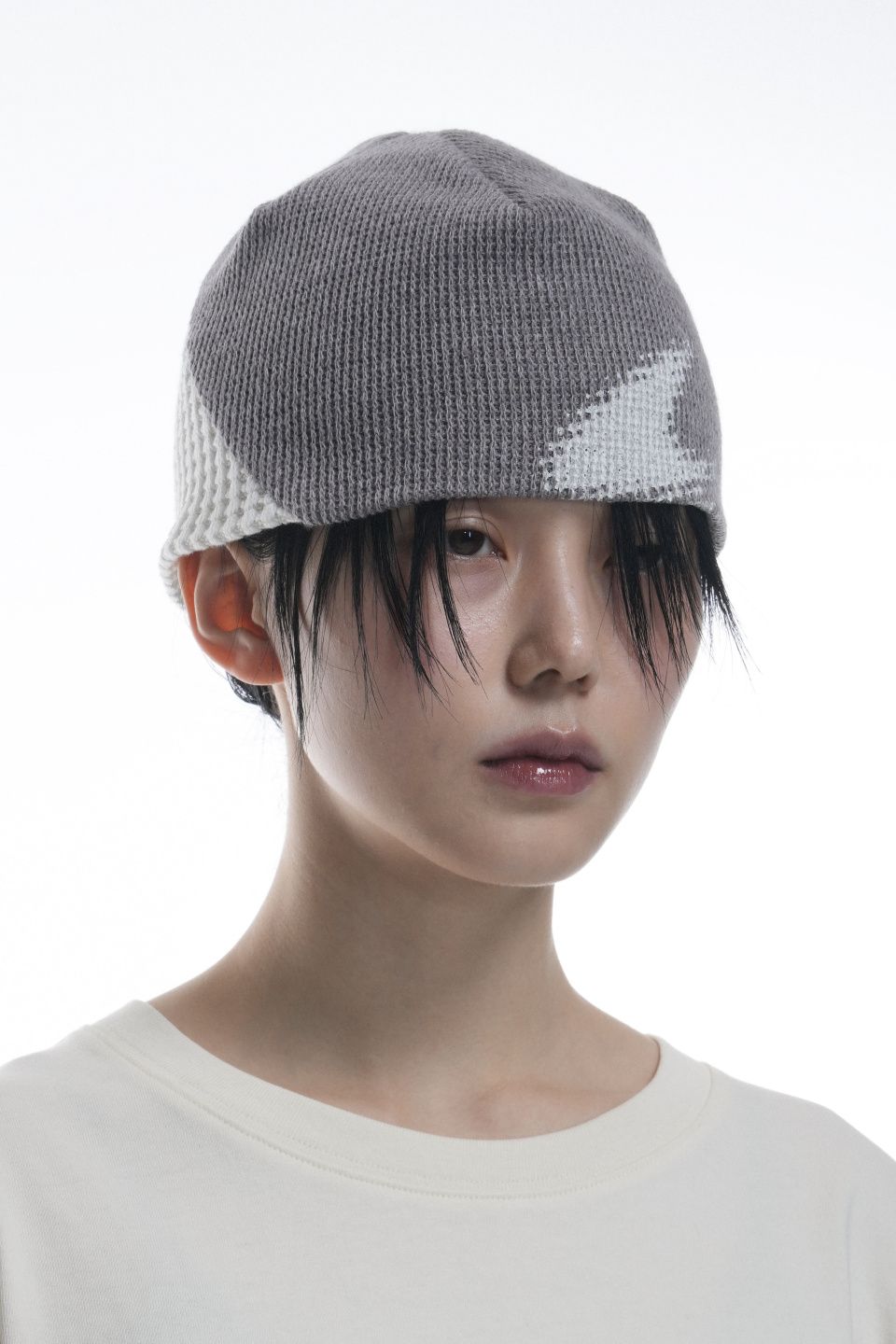 MUSINSA | GRAILZ LOGO TWO - TONE BEANIE [GREY]