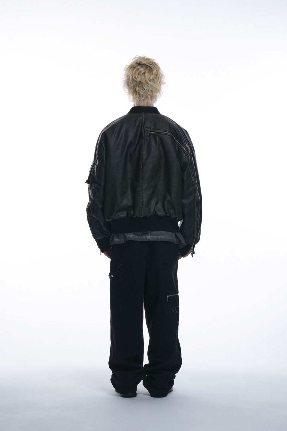 MUSINSA公式 | GRAILZ MULTI ZIPPER BOMBER LEATHER JACKET [BLACK]