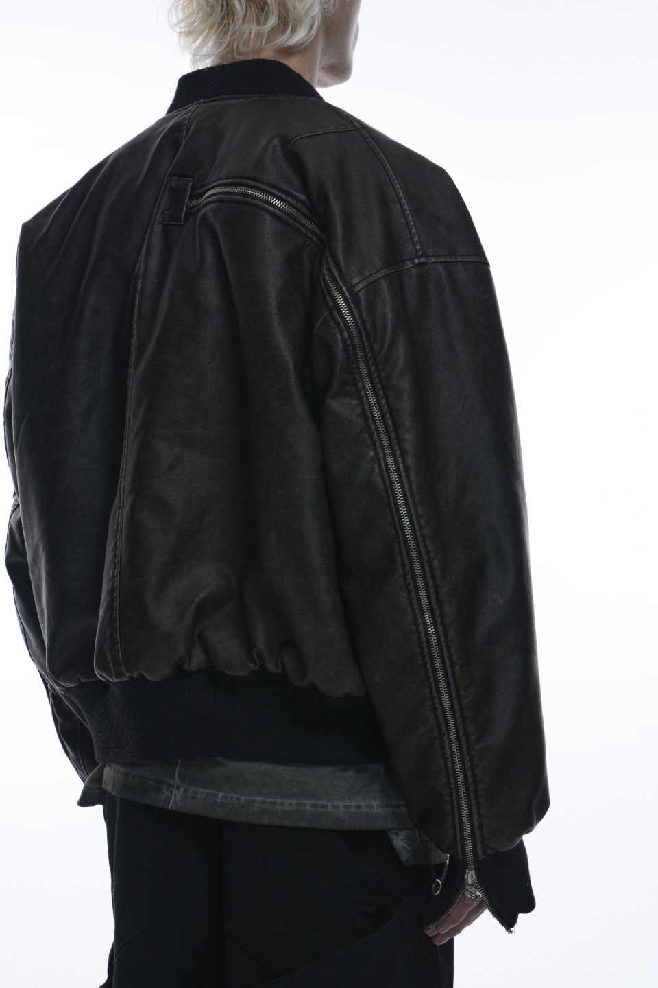 MUSINSA公式 | GRAILZ MULTI ZIPPER BOMBER LEATHER JACKET [BLACK]