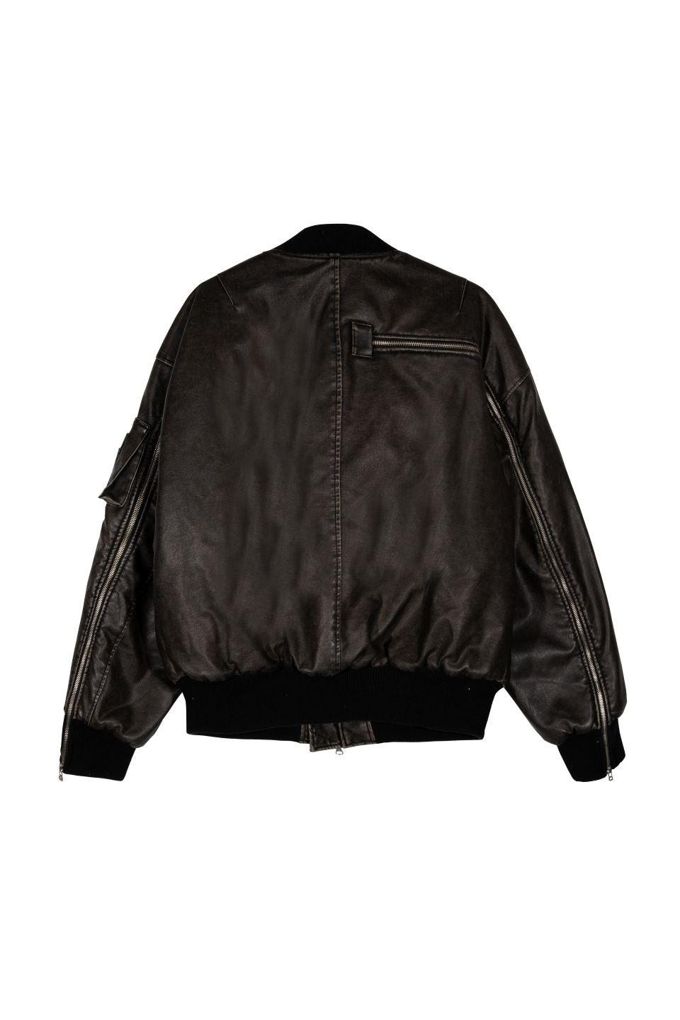 MUSINSA公式 | GRAILZ MULTI ZIPPER BOMBER LEATHER JACKET [BLACK]