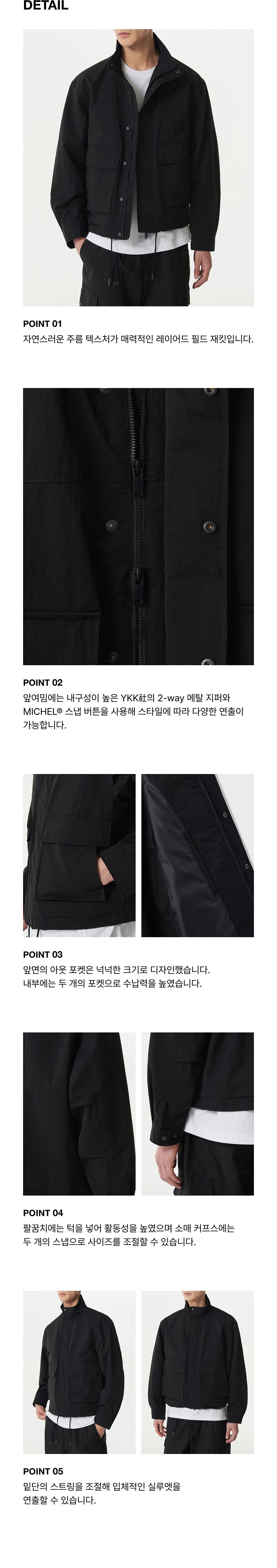 MUSINSA | MUSINSA STANDARD Crease Layer Field Jacket [Black]