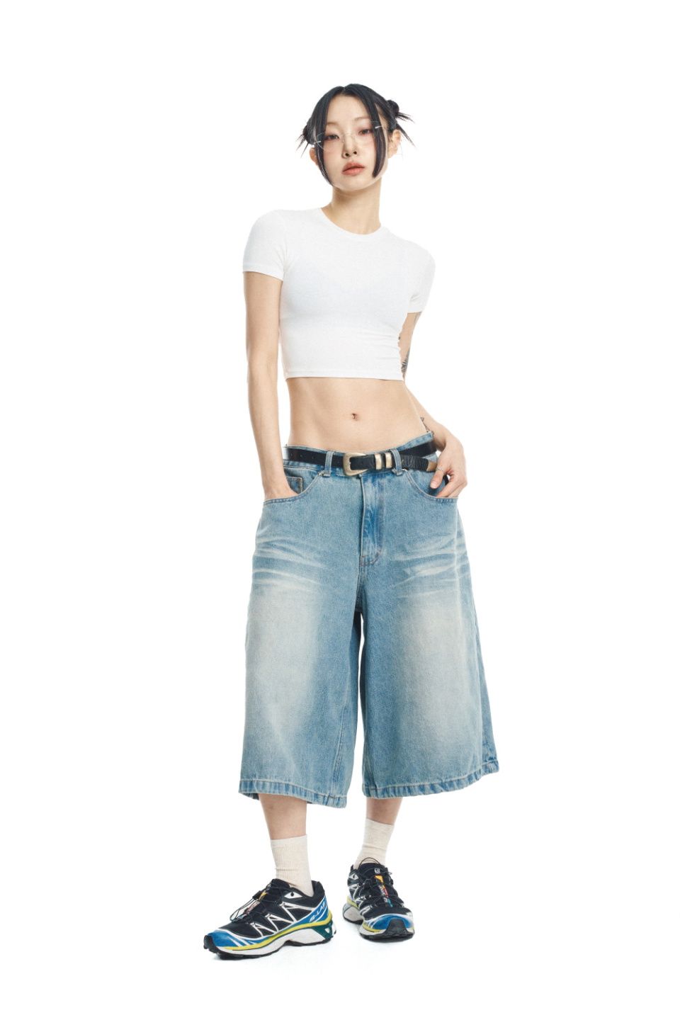 MUSINSA | EASY NO EASY 8-part denim Bermuda pants - 5 colors