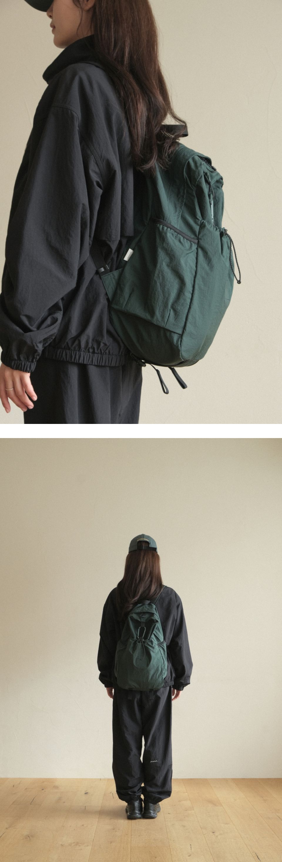 MUSINSA公式 | MMOGARDEN mmo backpack 085 nylon wrinkle - forest green