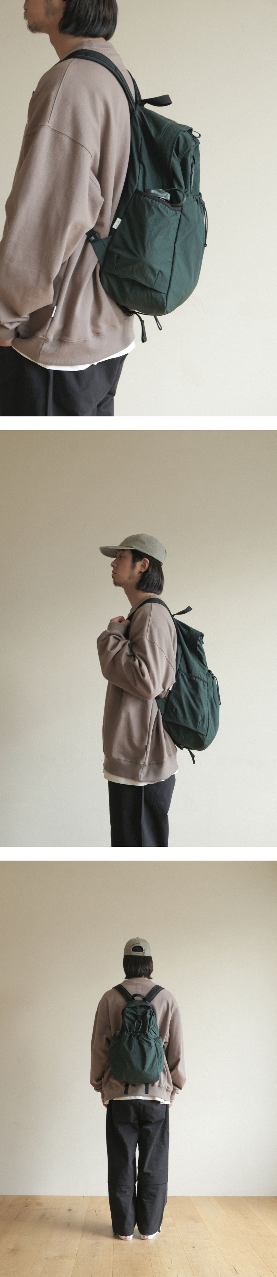 MUSINSA公式 | MMOGARDEN mmo backpack 085 nylon wrinkle - forest green