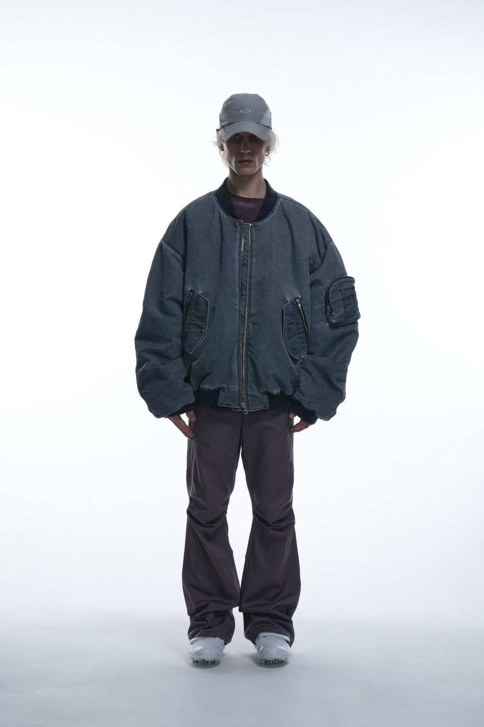 MUSINSA公式 | GRAILZ RIPPLE WASHED MA-1 JACKET [WASHED GREY]
