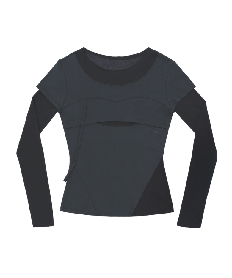 トップス ojos Layered Shoulder Strap MUSINSA公式 | OJOS Layered Shoulder Strap Long Sleeves